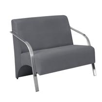 Poltrona Decorativa 2 Lugares Vênus Braço Pé Alumínio DSalla Suede