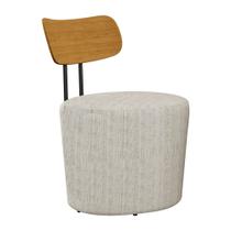 Poltrona Decorativa 54cm Inter Linho Off White com Bege - Sallar Home Poltrona Decorativa 54cm Inter Linho Off White com Bege - Sallar Home