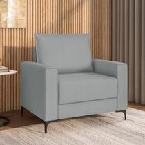 Poltrona Decorativa 81cm Com Pés Metálicos Multimóveis CR45344 Cinza Escuro