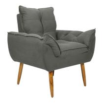 Poltrona Decorativa 88cm Com Pés Retrô Multimóveis Cr45269 Cinza Poltrona Decorativa 88cm Com Pés Retrô Multimóveis Cr45269 Cinza