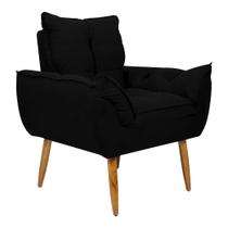 Poltrona Decorativa 88cm Com Pés Retrô Multimóveis Cr45269 Preto Poltrona Decorativa 88cm Com Pés Retrô Multimóveis Cr45269 Preto