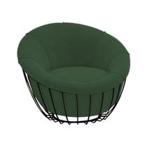 Poltrona Decorativa 90cm Beckham Veludo Verde - Sallar Home