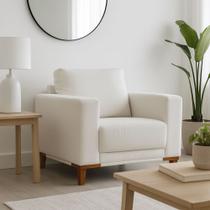Poltrona Decorativa 94cm Chili Linho Off White - Sallar Home Poltrona Decorativa 94cm Chili Linho Off White - Sallar Home