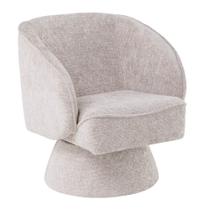 Poltrona Decorativa Agnes Base Giratória Linhão Aveludado Off White - Nexta Casa