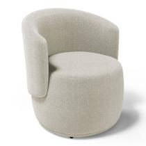 Poltrona Decorativa Aisha Orgânica Bouclê Bege - Abmaza