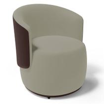 Poltrona Decorativa Aisha Orgânica Composê Sintético Marrom com Suede Bege - Desk Design Poltrona Decorativa Aisha Orgânica Composê Sintético Marrom com Suede Bege - Desk Design