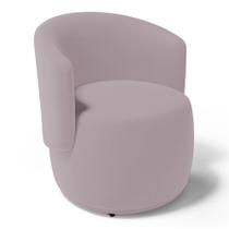 Poltrona Decorativa Aisha Orgânica Veludo Rosê - Abmaza