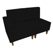 Poltrona Decorativa Alicia Lado Direito Suede Preto Pés Madeira Ms Decor