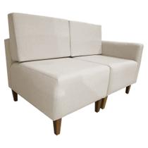 Poltrona Decorativa Alicia Lado Esquerdo Couro Bege Pés Madeira Mz Decor