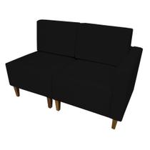 Poltrona Decorativa Alicia Lado Esquerdo Suede Preto Pés Madeira Ms Decor
