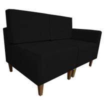 Poltrona Decorativa Alicia Lado Esquerdo Suede Preto Pés Madeira Mz Decor