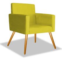 Poltrona decorativa Aline suede amarelo