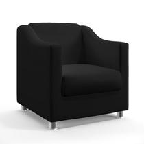Poltrona Decorativa Alya Sued Preto Aradecor Poltrona Decorativa Alya Sued Preto Aradecor