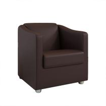 Poltrona Decorativa Ana Corano Marrom Pés Cromado - Pallazio