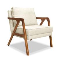 Poltrona Decorativa Ana para Sala de Estar Linho Off White - Montanaris Decor Poltrona Decorativa Ana para Sala de Estar Linho Off White - Montanaris Decor