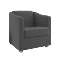 Poltrona Decorativa Ana Suede Cinza Pés Cromado - Pallazio