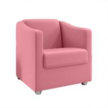 Poltrona Decorativa Ana Suede Rosa Pés Cromado - Pallazio Poltrona Decorativa Ana Suede Rosa Pés Cromado - Pallazio
