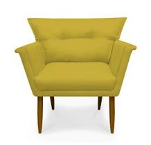 Poltrona Decorativa Anita Suede Amarelo - Casa & Estofados