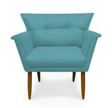 Poltrona Decorativa Anita Suede Azul Turquesa - Casa & Estofados