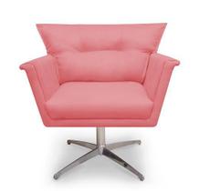 Poltrona Decorativa Anita Suede Rosa - Casa & Estofados