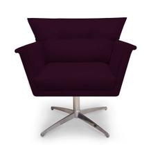 Poltrona Decorativa Anita Veludo Roxo - Casa & Estofados