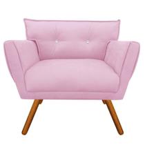 Poltrona Decorativa Anitta Suede Rosa Bebê com Strass - D'Rossi Poltrona Decorativa Anitta Suede Rosa Bebê com Strass - D'Rossi