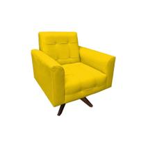 Poltrona Decorativa Anna Suede Amarelo