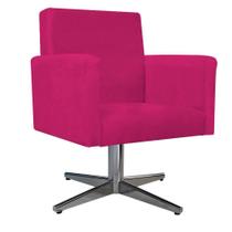 Poltrona Decorativa Arenzza Base Giratória de Metal Sala de Estar Quarto Suede Pink - DAMAFFÊ MÓVEIS