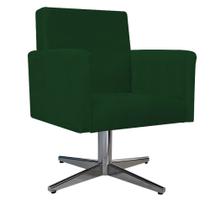 Poltrona Decorativa Arenzza Base Giratória de Metal Sala de Estar Quarto Suede Verde - KDAcanto Móveis