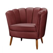 Poltrona Decorativa Ariel com Pés de Madeira Veludo Speciale Home