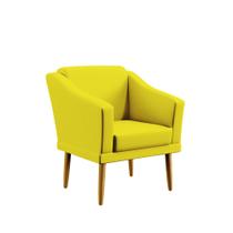 Poltrona Decorativa Ariel Z-004 Sued Amarelo Aradecor