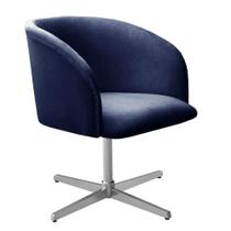 Poltrona Decorativa Atenas Pé Giratória Cromado Facilita Decor