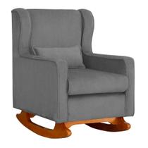 Poltrona Decorativa Aurora Balanço Vovo Suede Cinza - FM Poltrona Decorativa Aurora Balanço Vovo Suede Cinza - FM