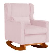 Poltrona Decorativa Aurora Balanço Vovo Suede Rosa Bebê - FM