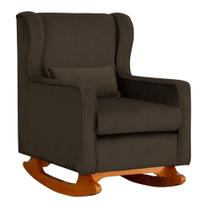 Poltrona Decorativa Aurora Balanço Vovo Veludo Marrom - FM
