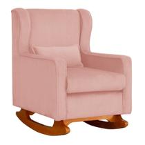 Poltrona Decorativa Aurora Balanço Vovo Veludo Rosa - FM