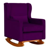 Poltrona Decorativa Aurora Balanço Vovo Veludo Roxo - FM