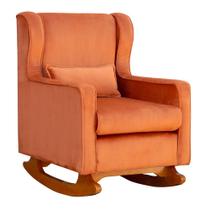Poltrona Decorativa Aurora Balanço Vovo Veludo Terracota- FM