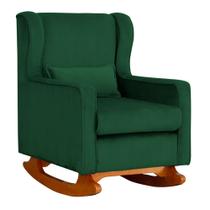 Poltrona Decorativa Aurora Balanço Vovo Veludo Verde - FM