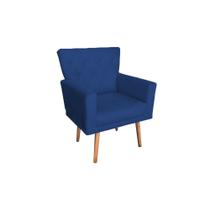 Poltrona Decorativa Aurora Suede Azul Marinho