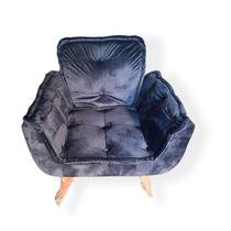 Poltrona decorativa azul - tecido veludo