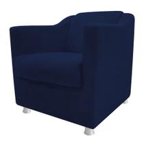 Poltrona Decorativa Babel Sala de Estar Recepção Quarto Suede Azul Marinho - KDAcanto Móveis