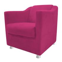 Poltrona Decorativa Babel Sala de Estar Recepção Quarto Suede Pink - DAMAFFÊ MÓVEIS