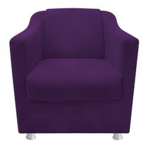 Poltrona Decorativa Babel Sala de Estar Recepção Quarto Suede Roxo - KDAcanto Móveis