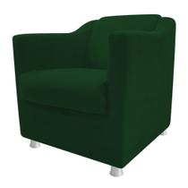 Poltrona Decorativa Babel Sala de Estar Recepção Quarto Suede Verde - DAMAFFÊ MÓVEIS