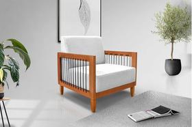 Poltrona Decorativa Bali Base De Madeira E Corda Náutica Bz