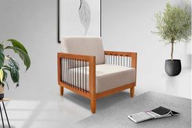 Poltrona Decorativa Bali Base De Madeira E Corda Náutica Bz