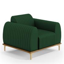 Poltrona Decorativa Base De Madeira Com Pés D'Ouro Molino D02 Veludo Verde Musgo D-303 - Lyam Decor Poltrona Decorativa Base De Madeira Com Pés D'Ouro Molino D02 Veludo Verde Musgo D-303 - Lyam Decor