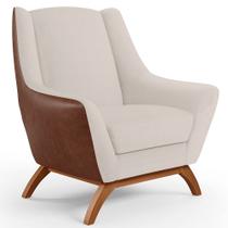 Poltrona Decorativa Base Em Madeira Juliet D02 material sintético Marrom B-38 Linho Cru C-443- Lyam Decor Poltrona Decorativa Base Em Madeira Juliet D02 material sintético Marrom B-38 Linho Cru C-443- Lyam Decor