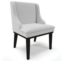 Poltrona Decorativa Base Fixa de Madeira Firenze Linho Cinza/Preto G19 - Gran Belo Poltrona Decorativa Base Fixa de Madeira Firenze Linho Cinza/Preto G19 - Gran Belo